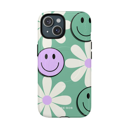 Smiley Daisy Glow iPhone 15 Case - Tough+