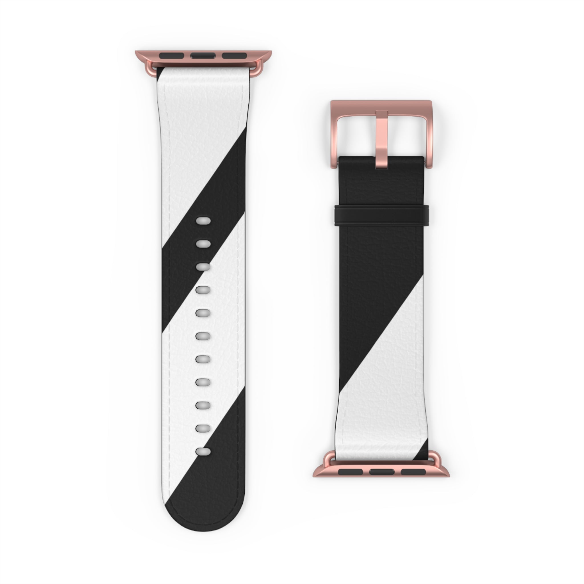 Diagonal Stripes BlackWhite - Watch Band
