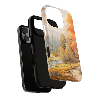 Golden Leaves Drift - iPhone Case