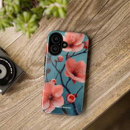 Teal Coral Blossom - Tough iPhone 16 Phone Case