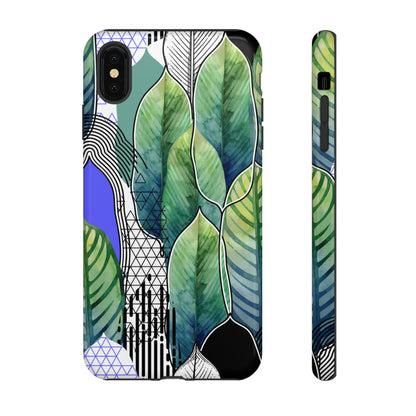 Watercolor Green Leafs - Protective Phone Case