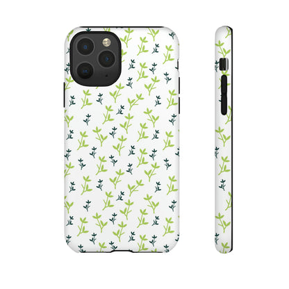 White Flower Pattern - Protective Phone Case