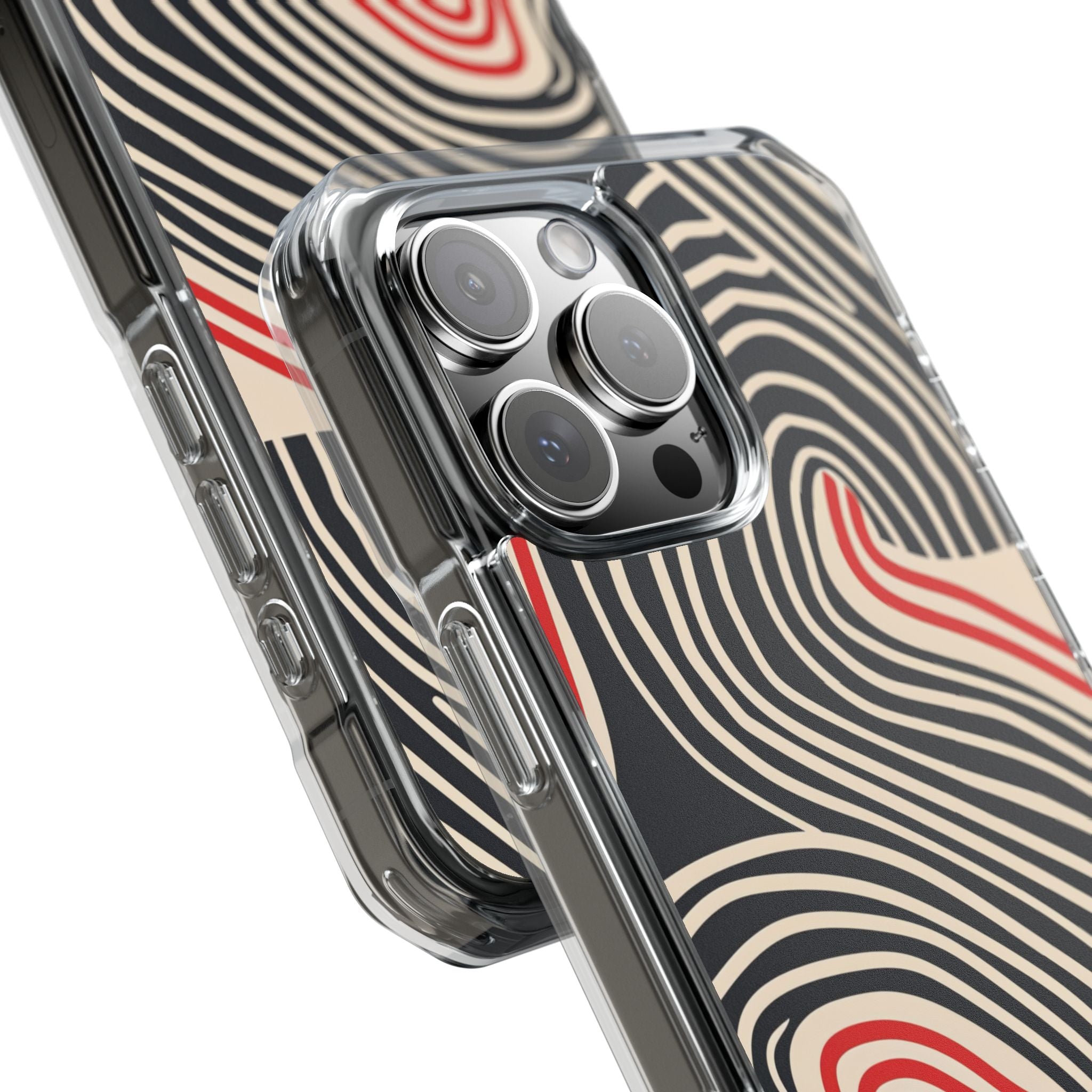 Wavy Red Flow iPhone 16 - Impact Clear+