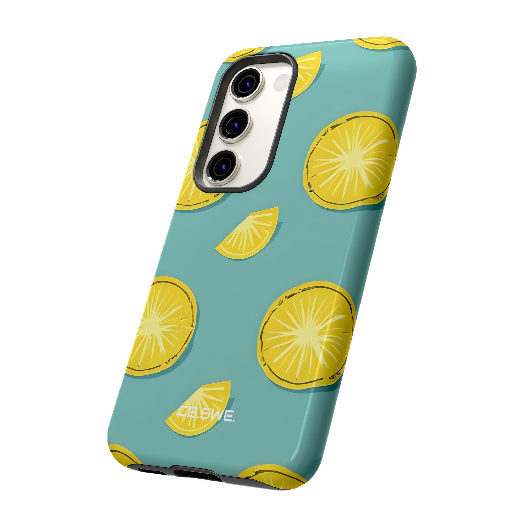 Bright Yellow Pineapple Slice on Teal Samsung S23 - Tough