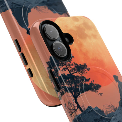 Zen Tranquility Under a Red Moon iPhone 16 | Tough+ Phone Case