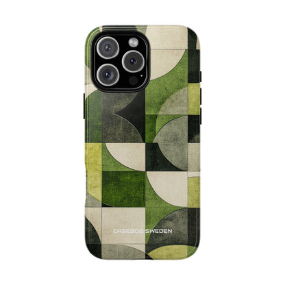 Green Geometric Harmony - Tough iPhone 16 Phone Case