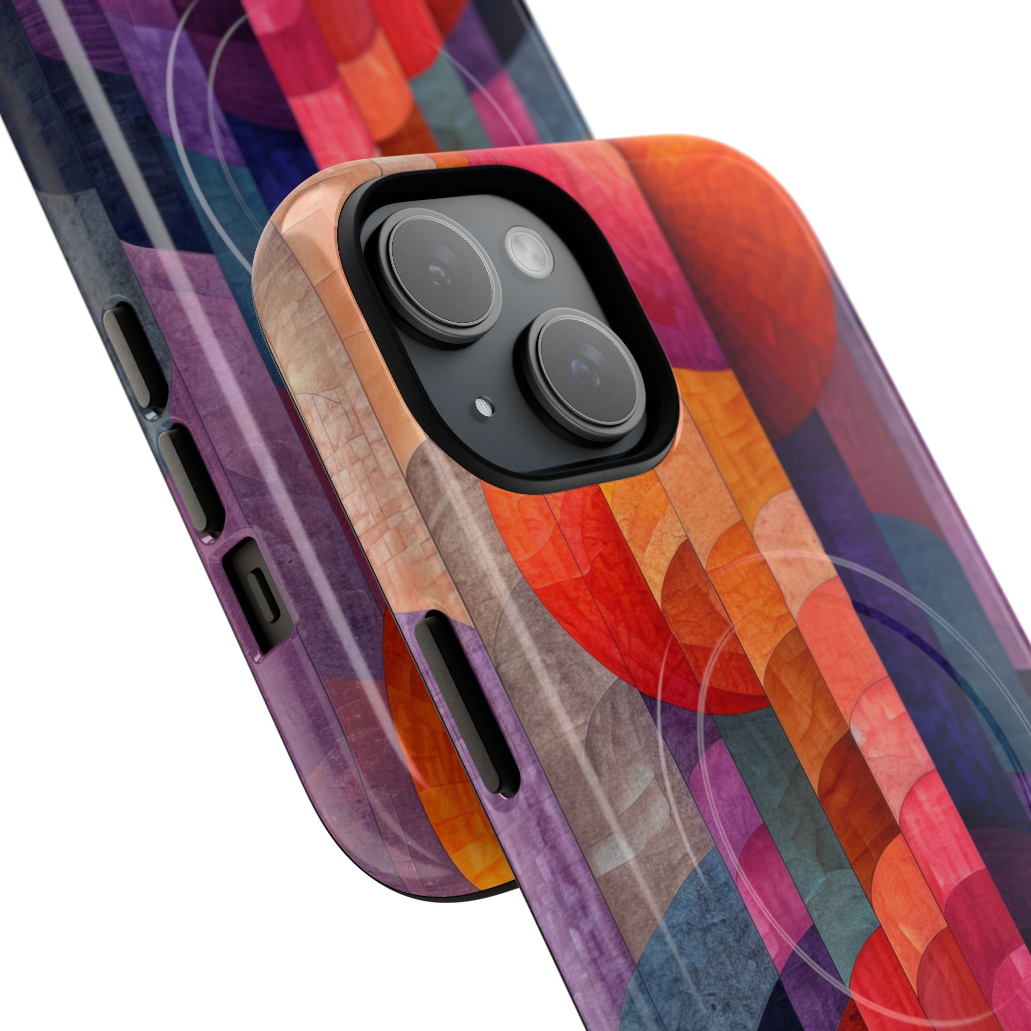 Purple Orange Abstract - Tough + MagSafe® iPhone 15 Phone Case