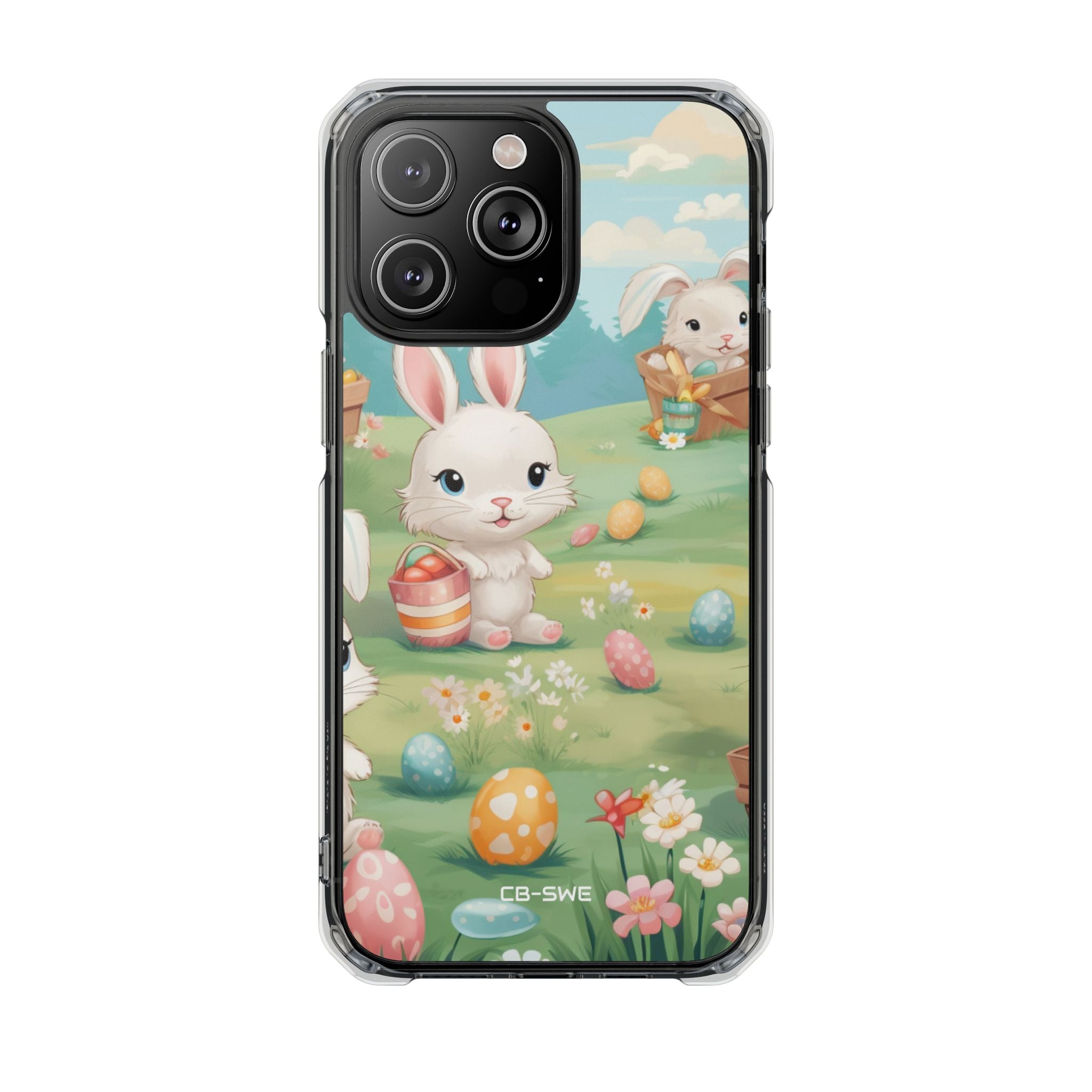 Bunnies Hunt Eggs iPhone Case - Impact