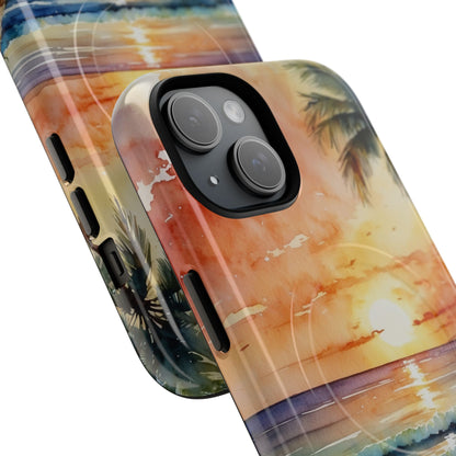 Sunset Palm iPhone 15 Case - Tough+