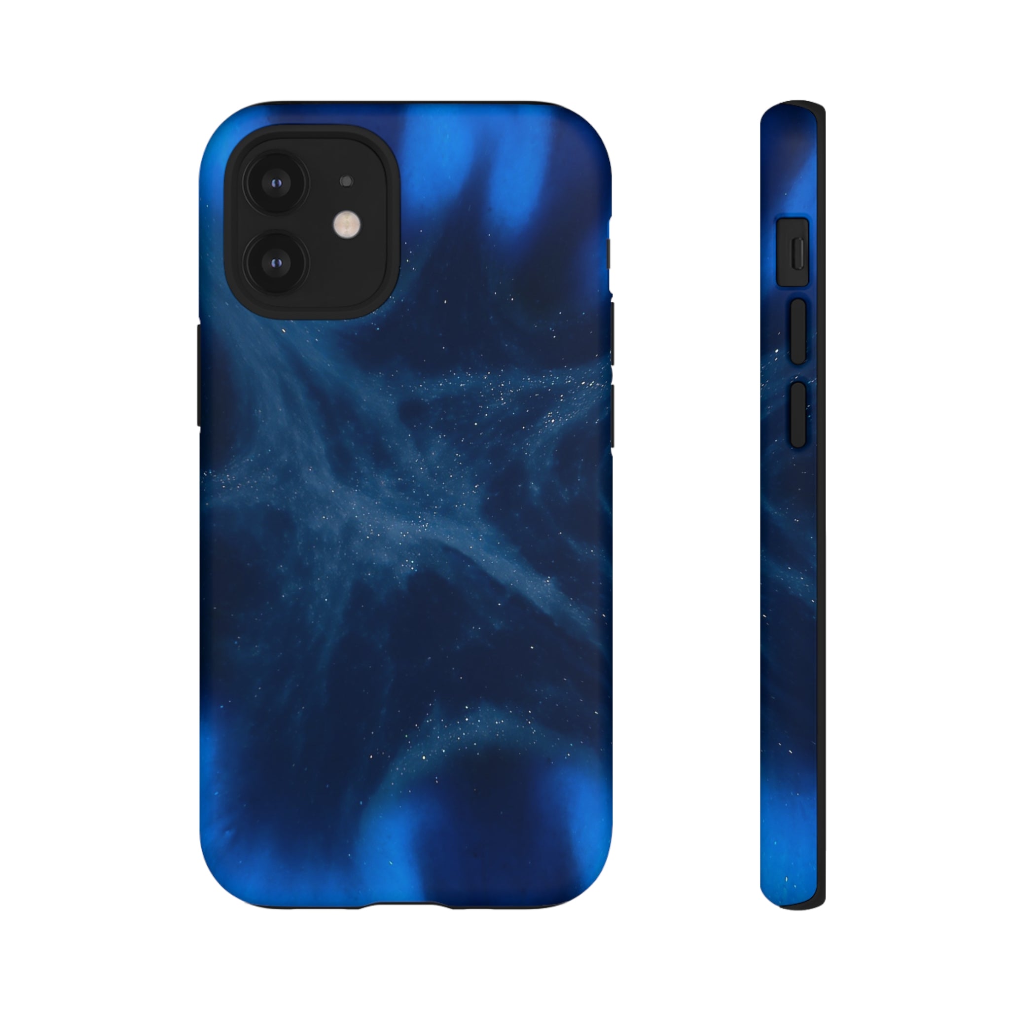 Blue Space Ink Art iPhone Case (Protective) iPhone 12 Mini Matte Phone Case