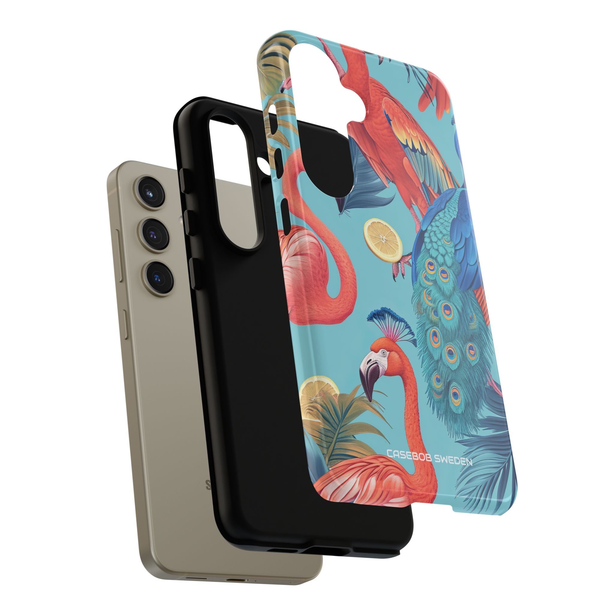 Tropical Flamingo Bliss - Tough Samsung S24 Phone Case