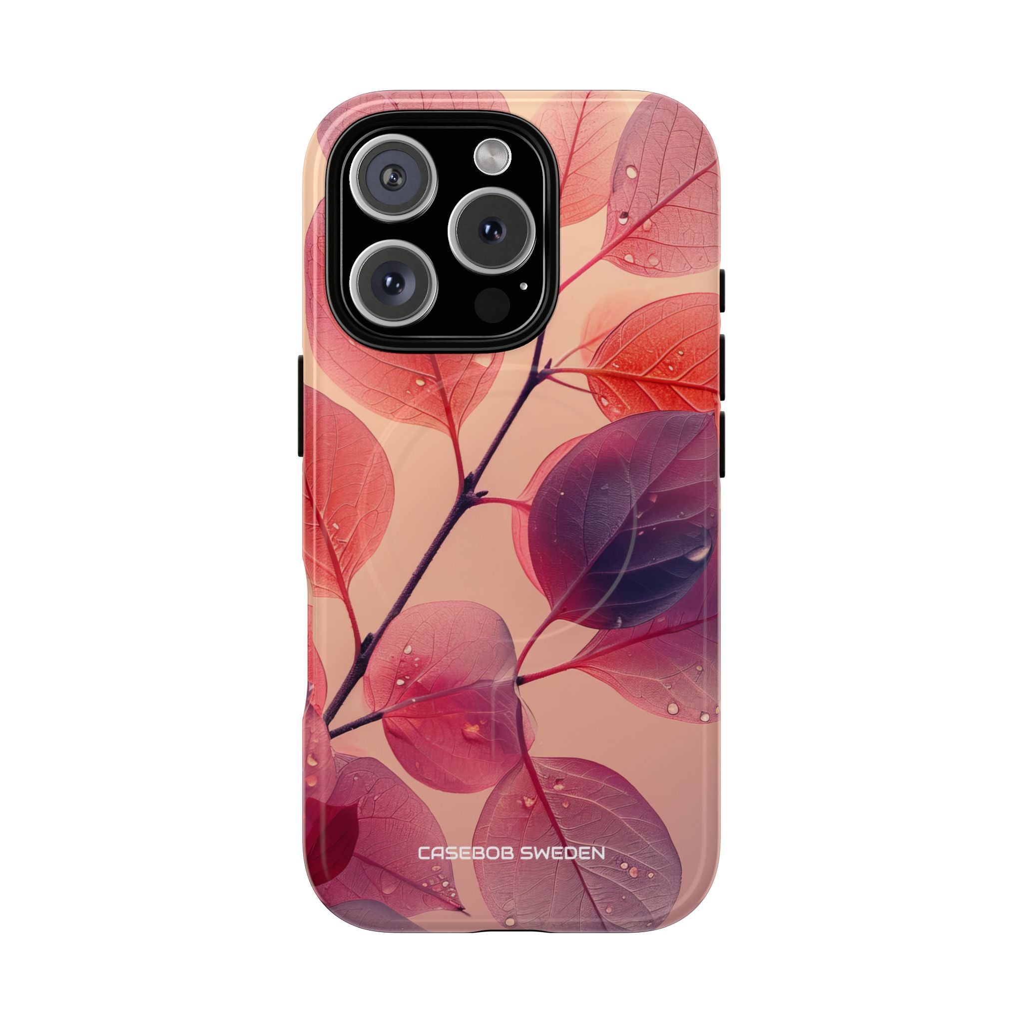 Pink Serenity Leaf Design - Tough + MagSafe® iPhone 16 Phone Case