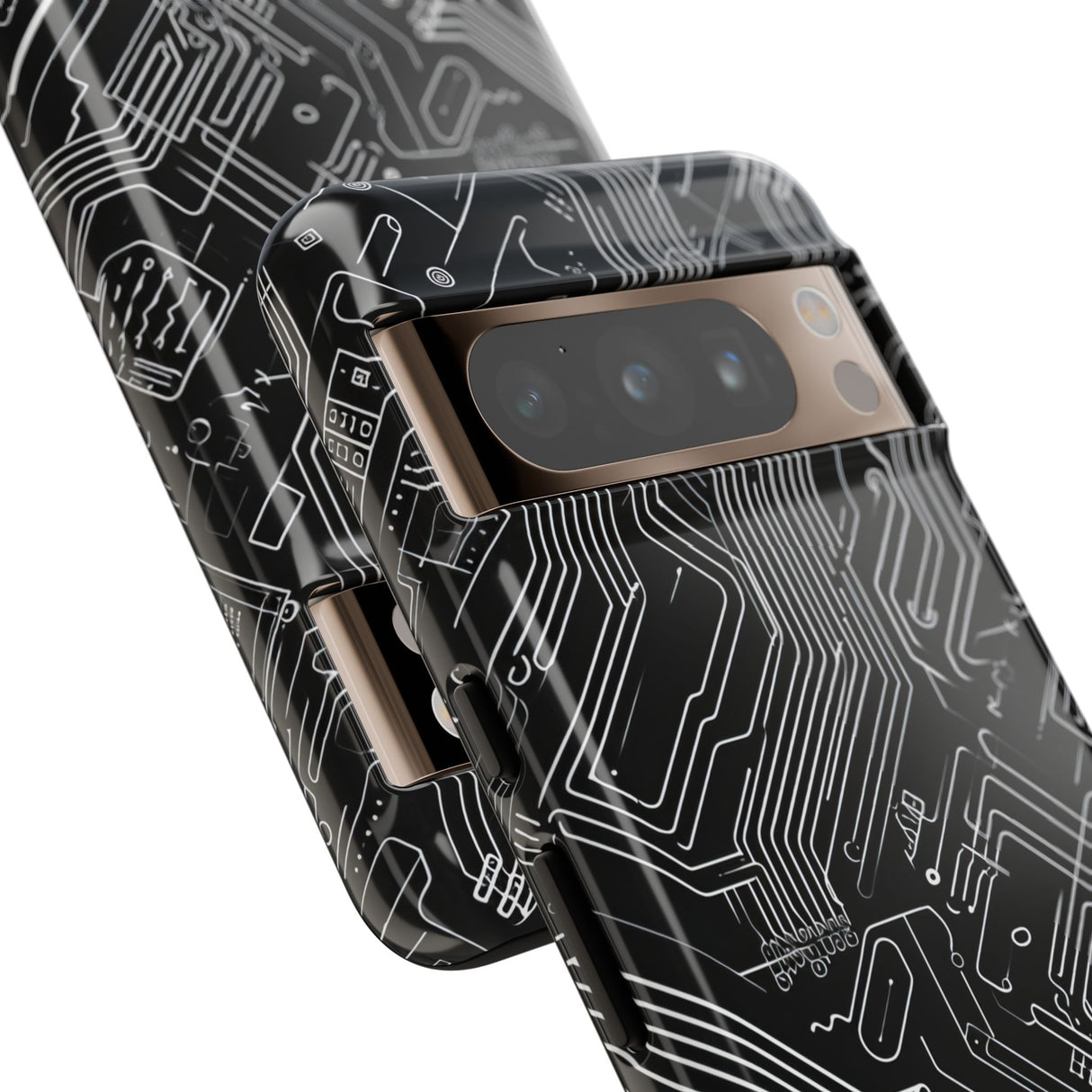 Circuitry Dreams: Abstract Black Design - for Google Pixel 8