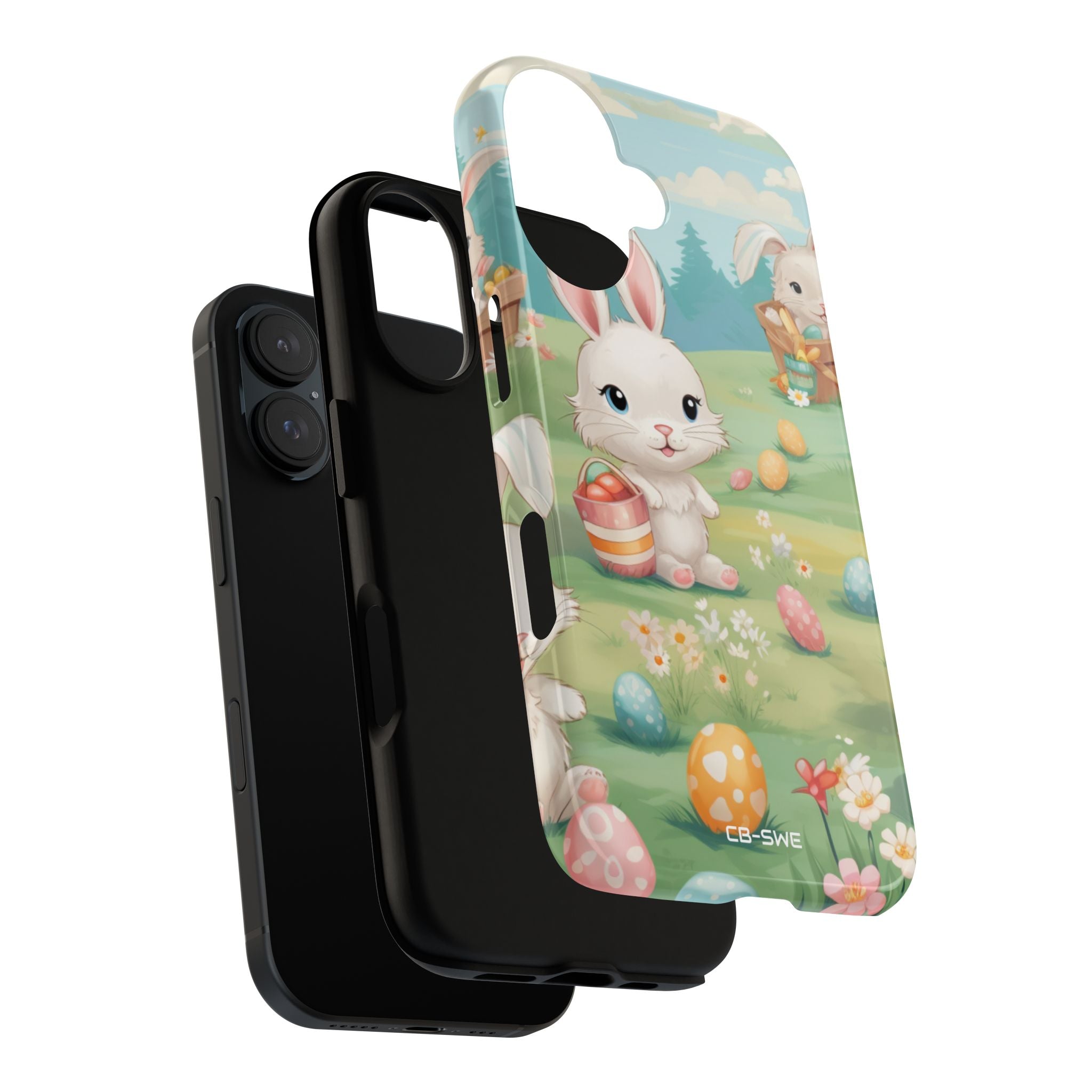 Bunnies Hunt Eggs - iPhone Case