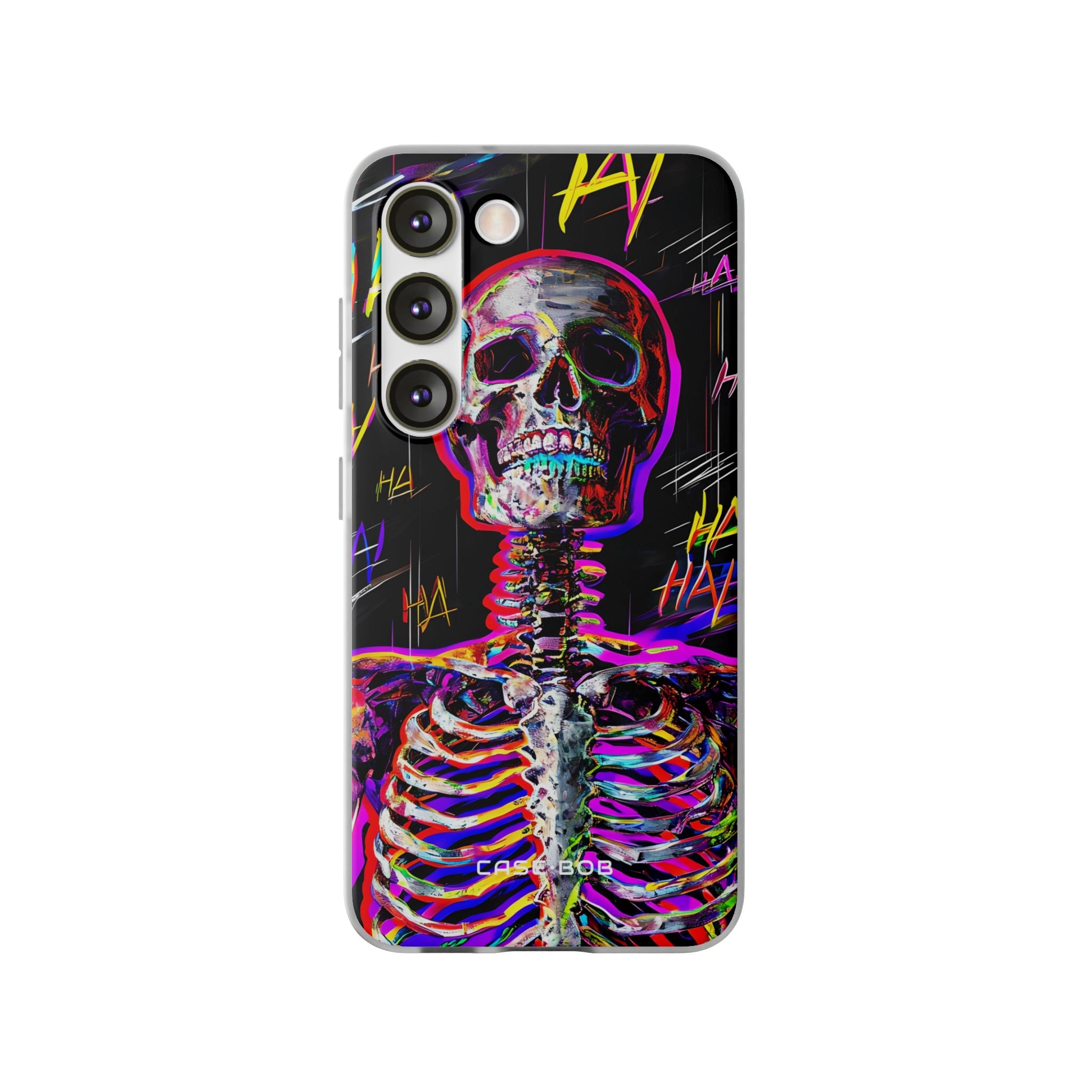 Neon Skeleton Laugh Samsung S23 Case - Soft