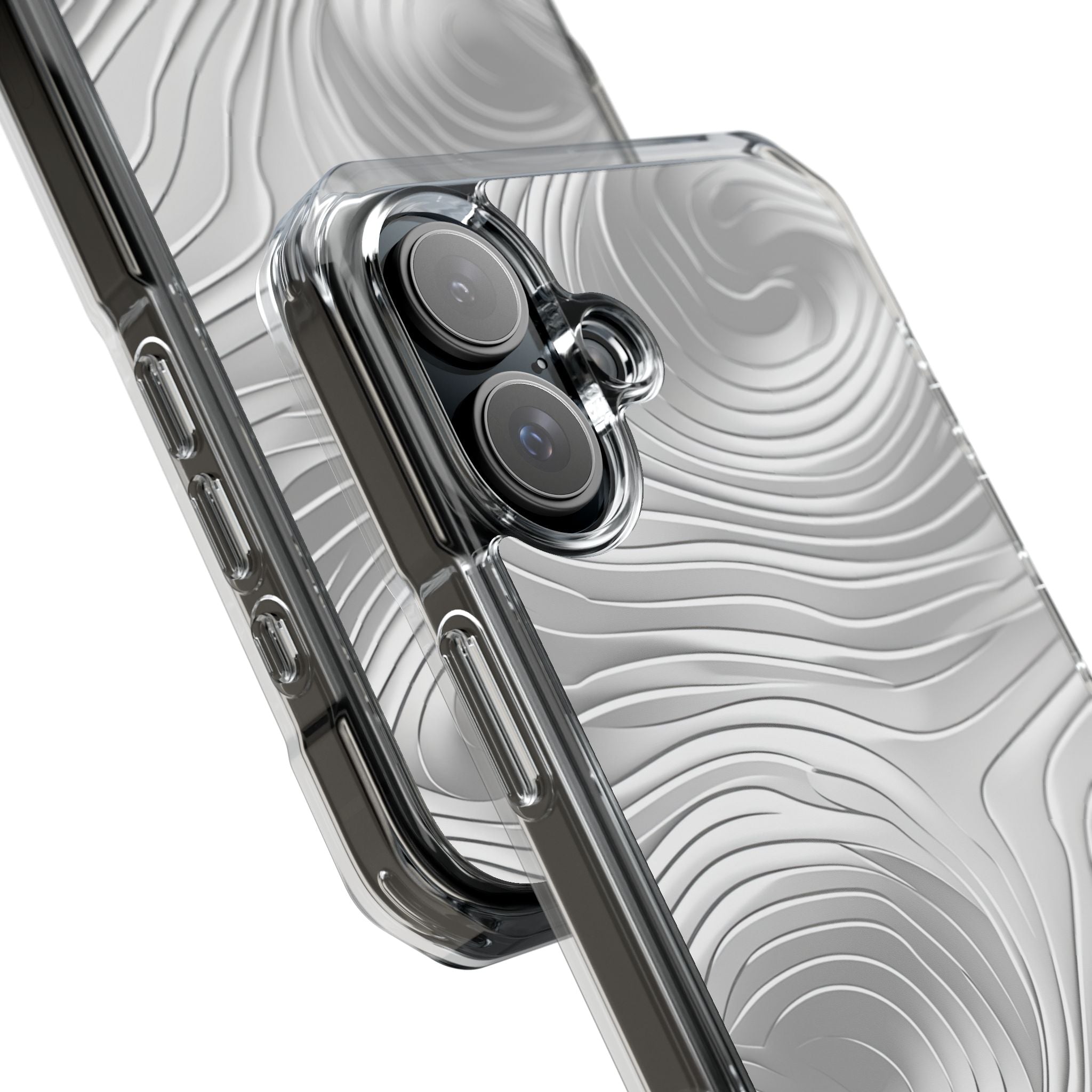 Monochrome Flow Lines iPhone 16 - Impact Clear+
