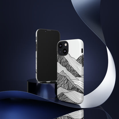 Abstract Mountain Line Art - Protective Phone Case