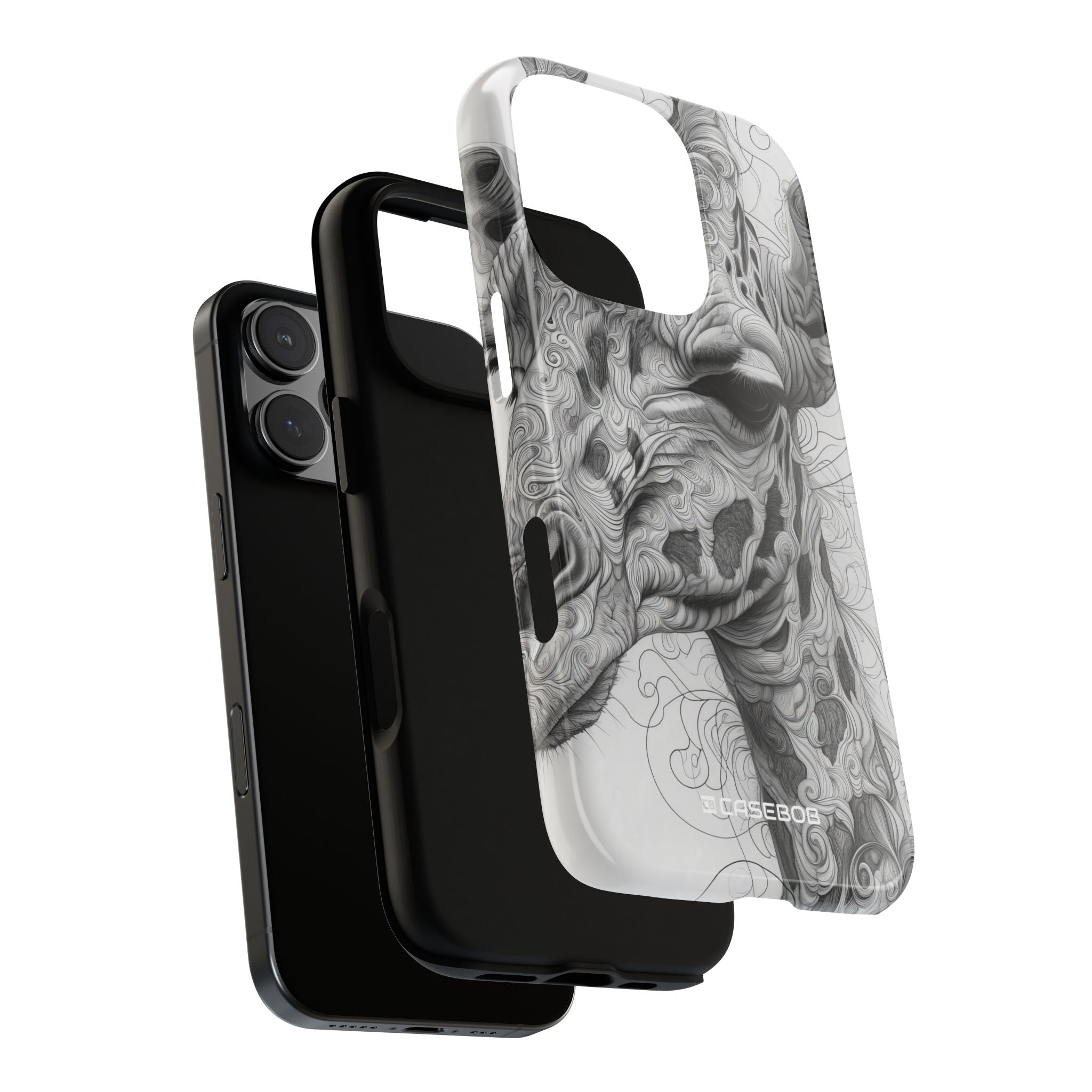 Monochrome Giraffe: Intricate Elegance - for iPhone 16