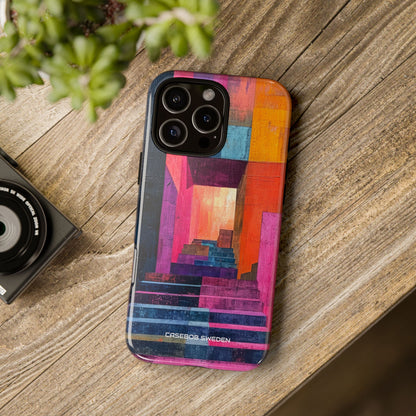 Pink Orange Geometry - Tough iPhone 16 Phone Case