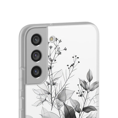 Veined Leaves Gray Samsung S22 Plus Case - Soft