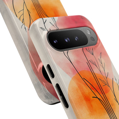 Curved Stem Sunset Google Pixel 9 Pro XL Case - Tough