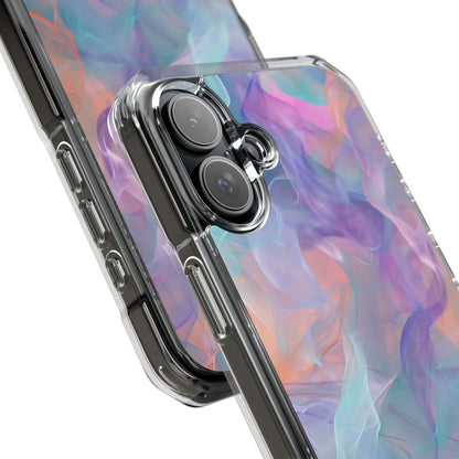 Dreamy Teal Flow - Clear Impact iPhone 16 Phone Case