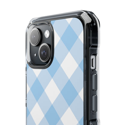 Soft Blue Gingham Elegance iPhone Case - Impact