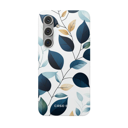 Navy Leaf Veins Samsung S24 Case - Soft