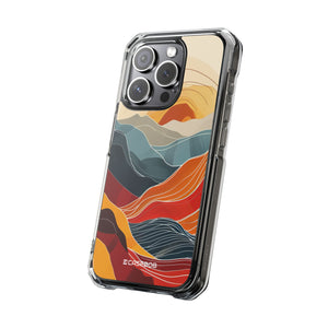 Sunset Waves - Phone Case for iPhone (Clear Impact - Magnetic)