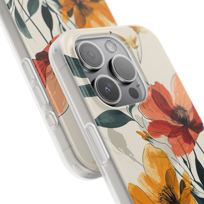 Serene Floral Harmony | Flexible Phone Case for iPhone