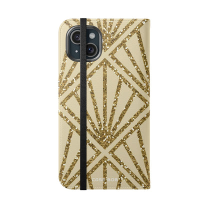 Golden Fan Sparkle - iPhone 15 Plus Case - Wallet