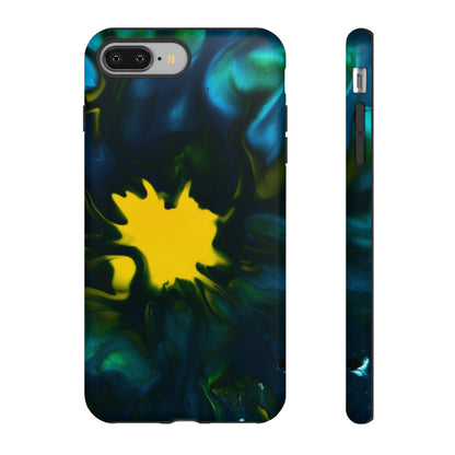 Yellow Spot Ink Art - Protective Phone Case