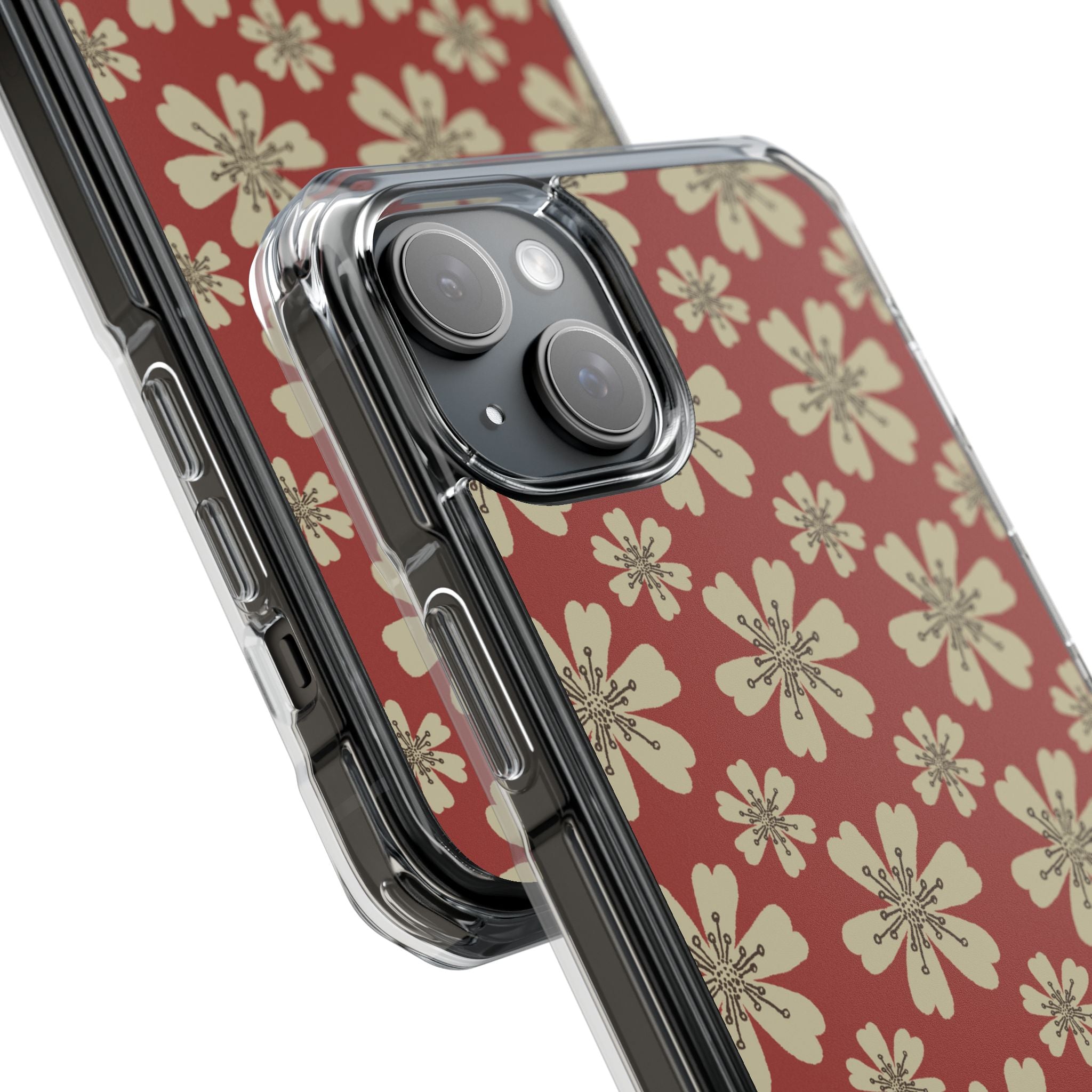 Retro Red Florals iPhone Case - Impact