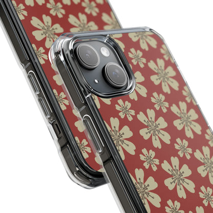 Retro Red Florals iPhone Case - Impact