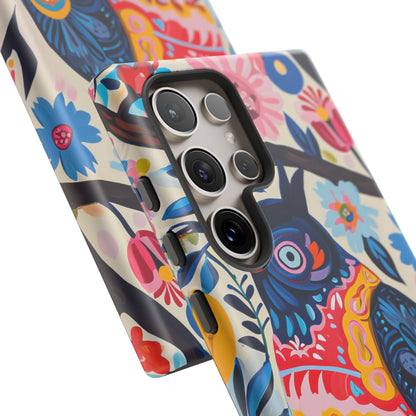 Whimsical Vintage Owl with Floral Charm Samsung S24 - Tough Phone Case