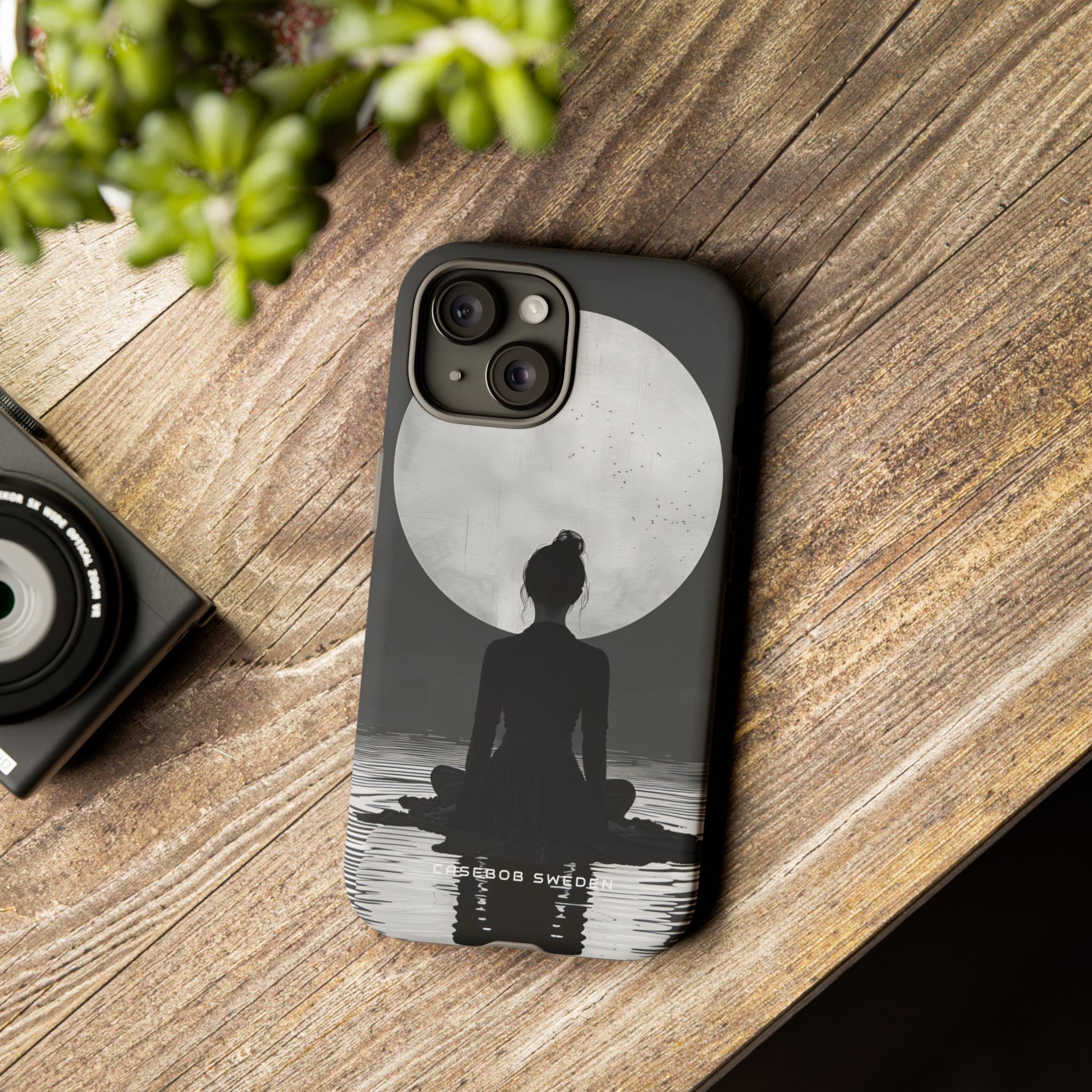 Zen Serenity Moon Reflection iPhone 15 - Tough Phone Case