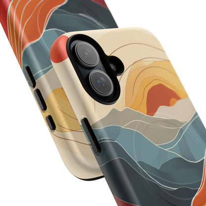 Harmonic Flow of Lines and Color iPhone 16 | Tough+ Phone Case