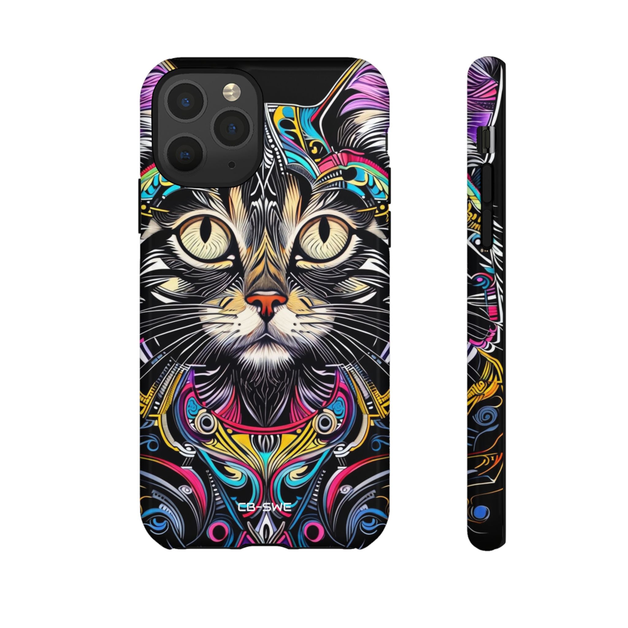 Psychedelic Cat Mirage - iPhone Case