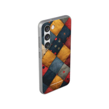 Blue Red Patchwork - Flexi Samsung S23 Phone Case