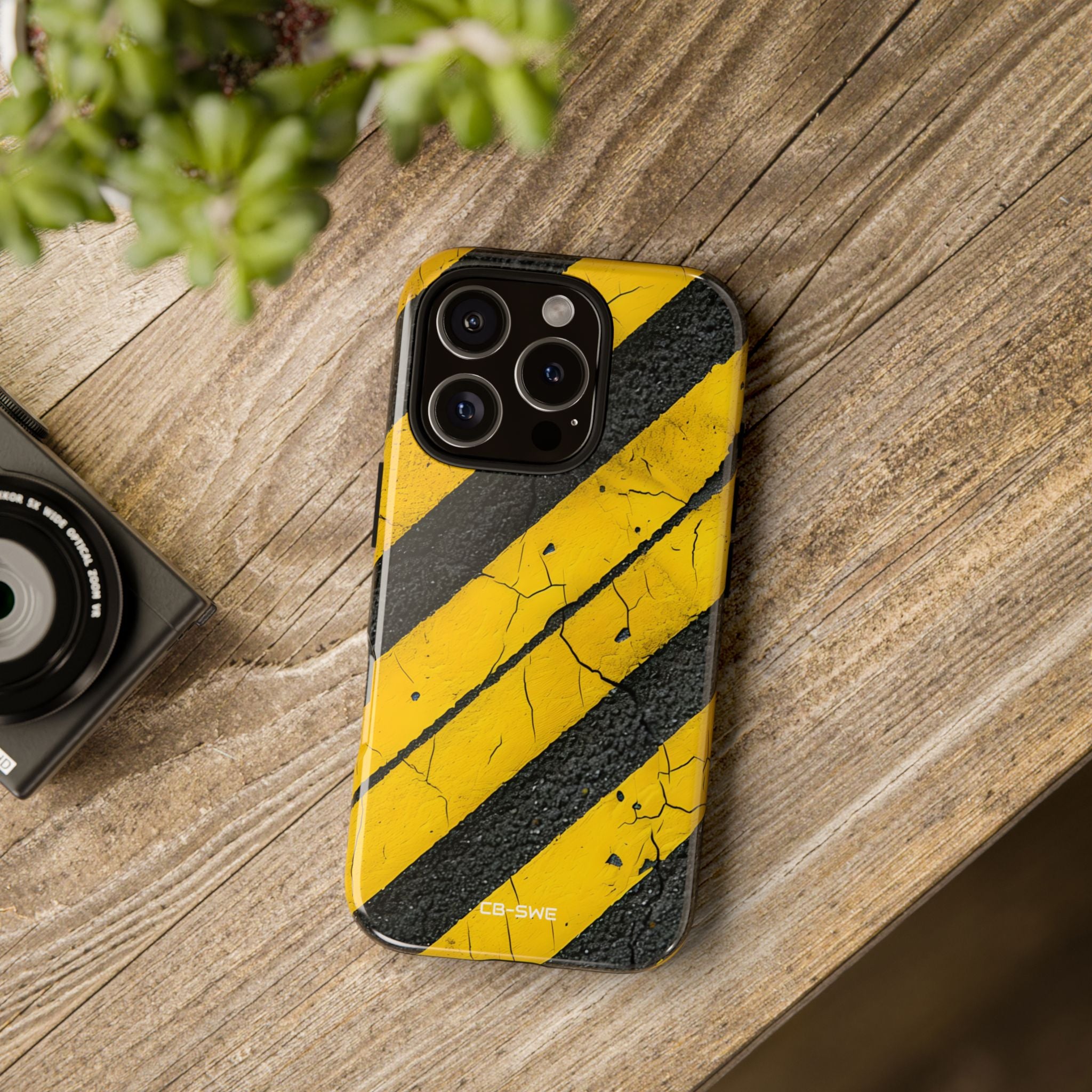 Cracked Hazard Lines - iPhone Case