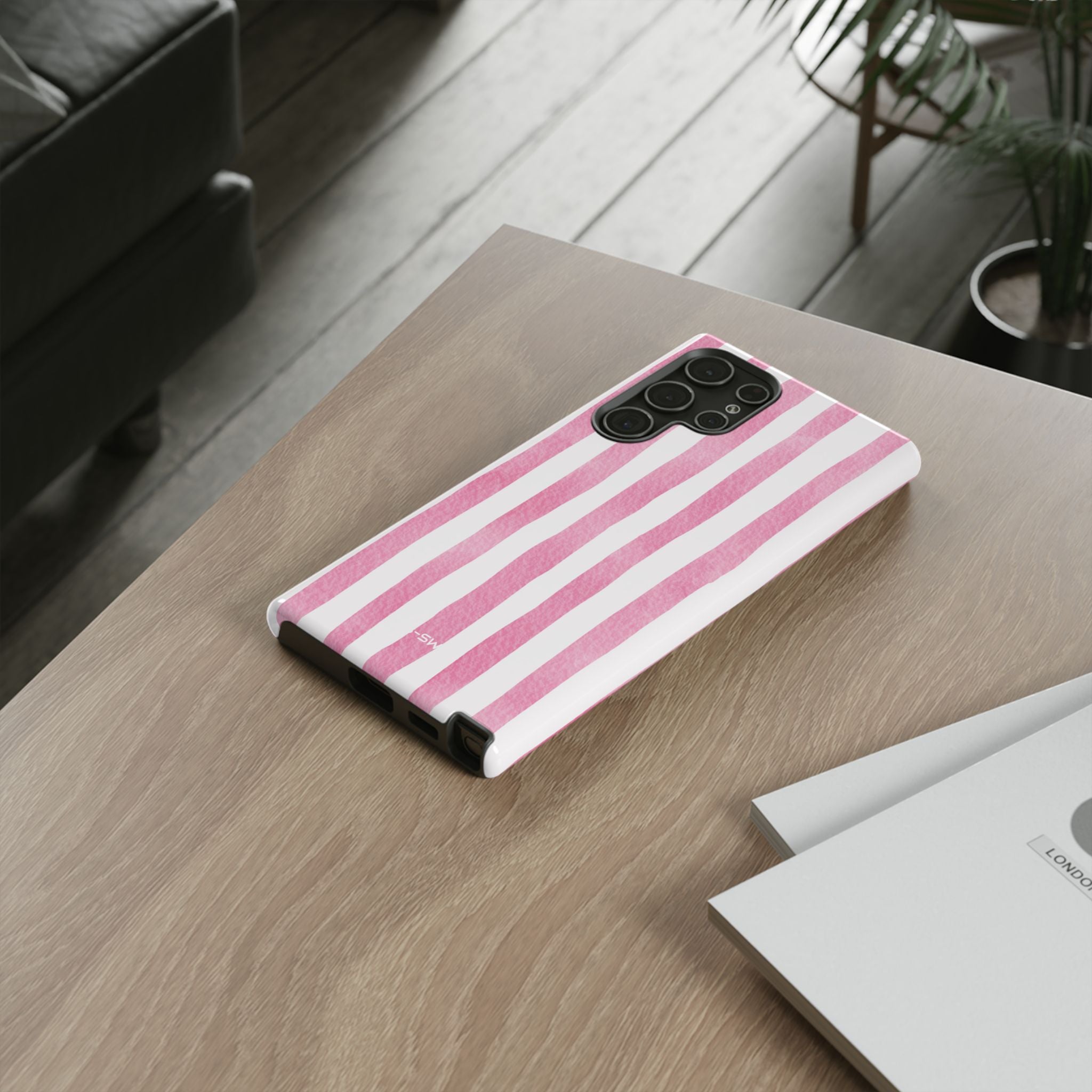 Pink Watercolor Stripes - Samsung Case