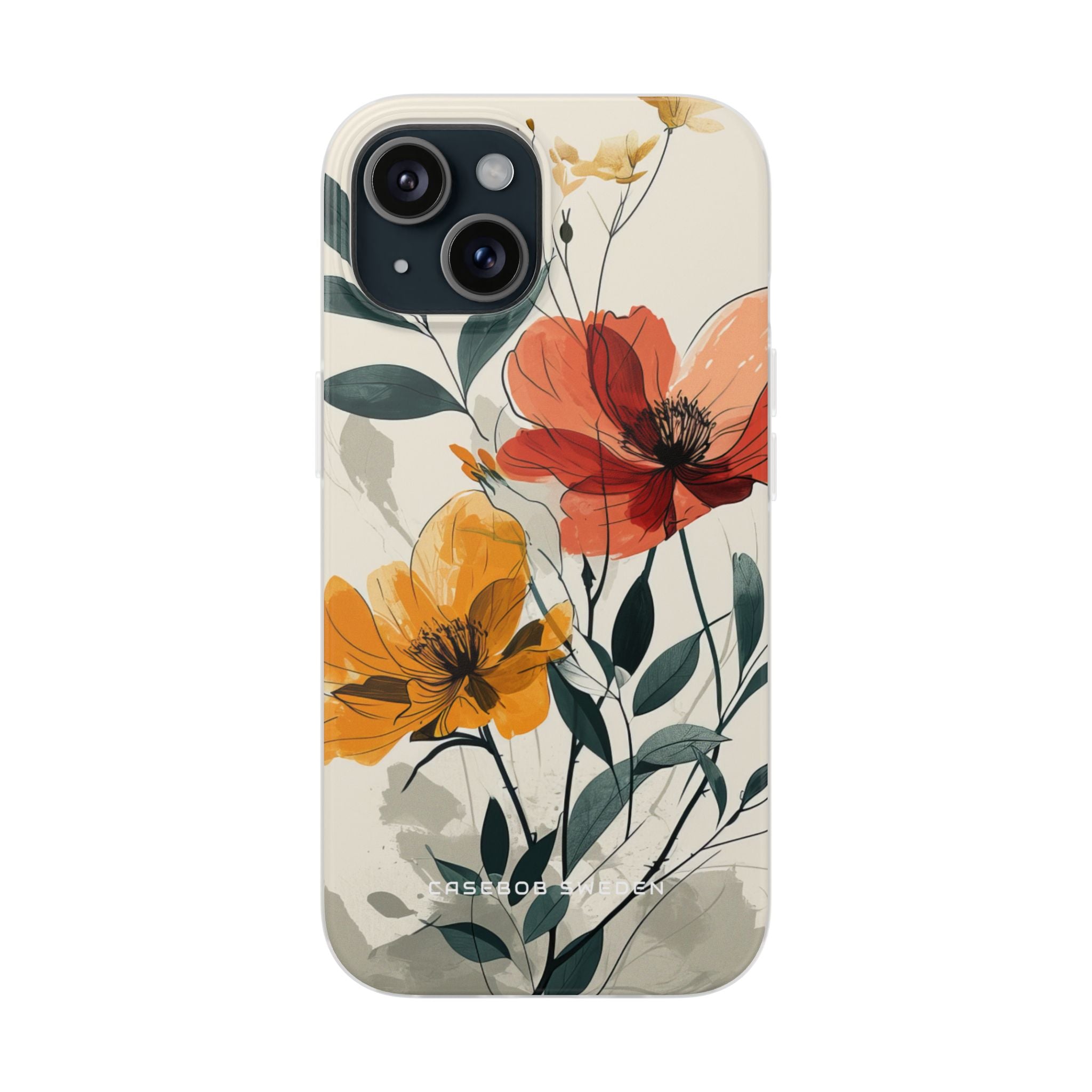 Elegant Floral Harmony iPhone 15 - Flexi Phone Case