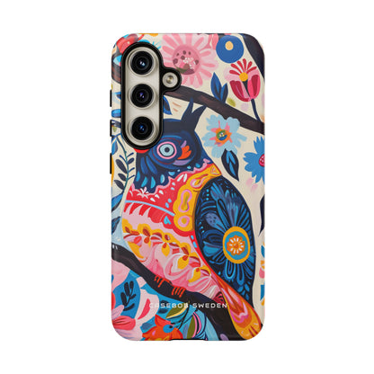 Whimsical Vintage Owl with Floral Charm Samsung S24 - Tough Phone Case