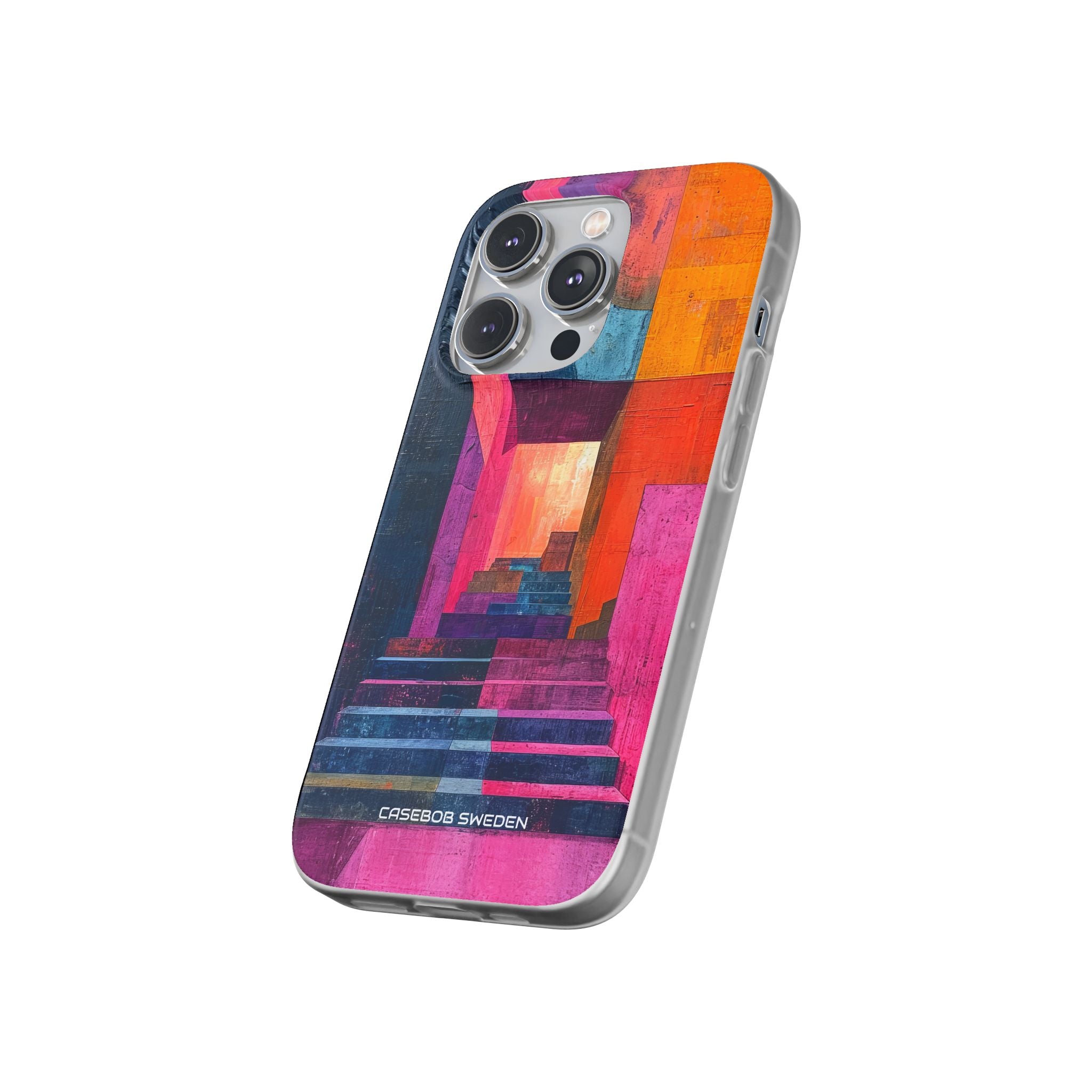 Pink Orange Geometry - Flexi iPhone 14 Phone Case