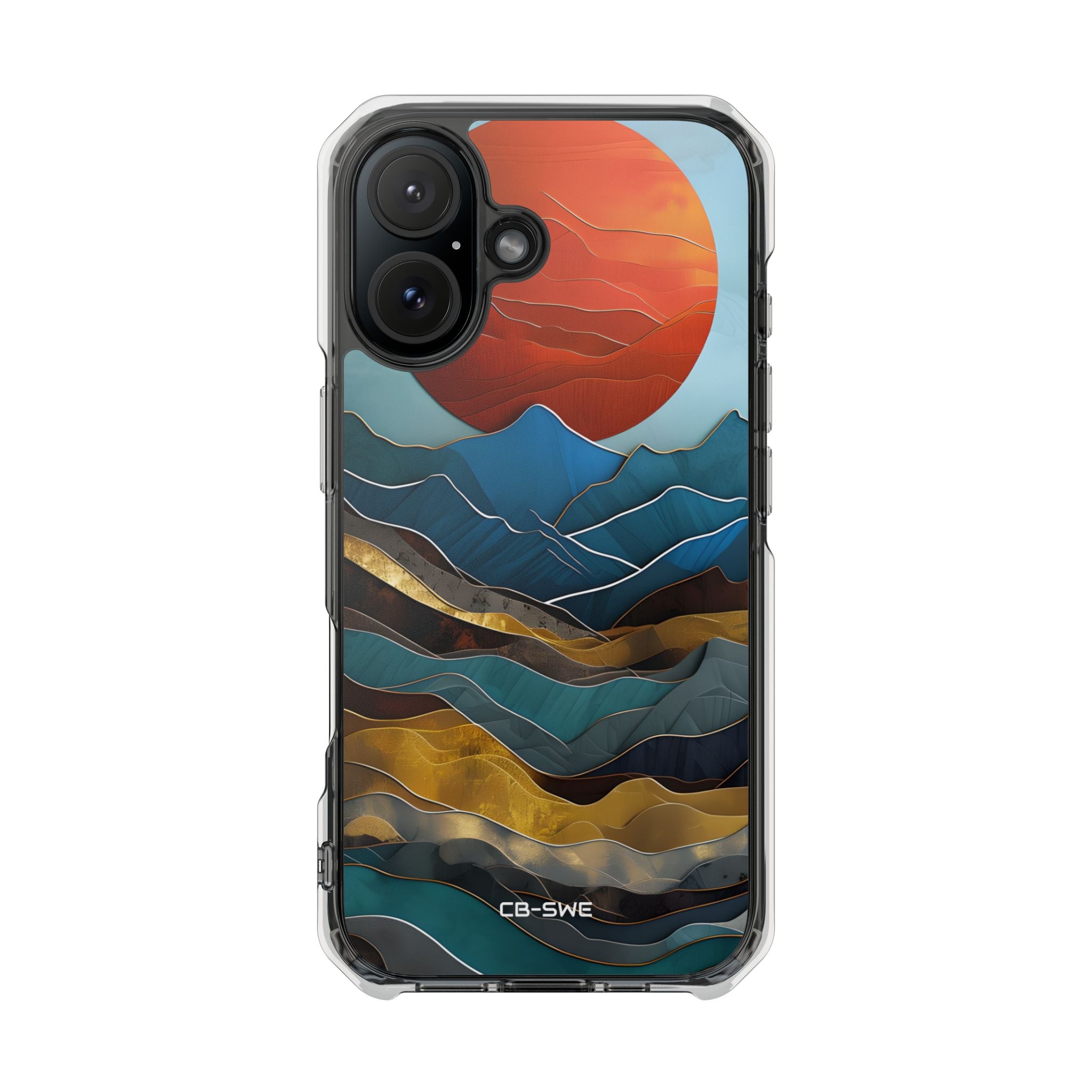 Sunset Geometry Waves iPhone Case - Impact