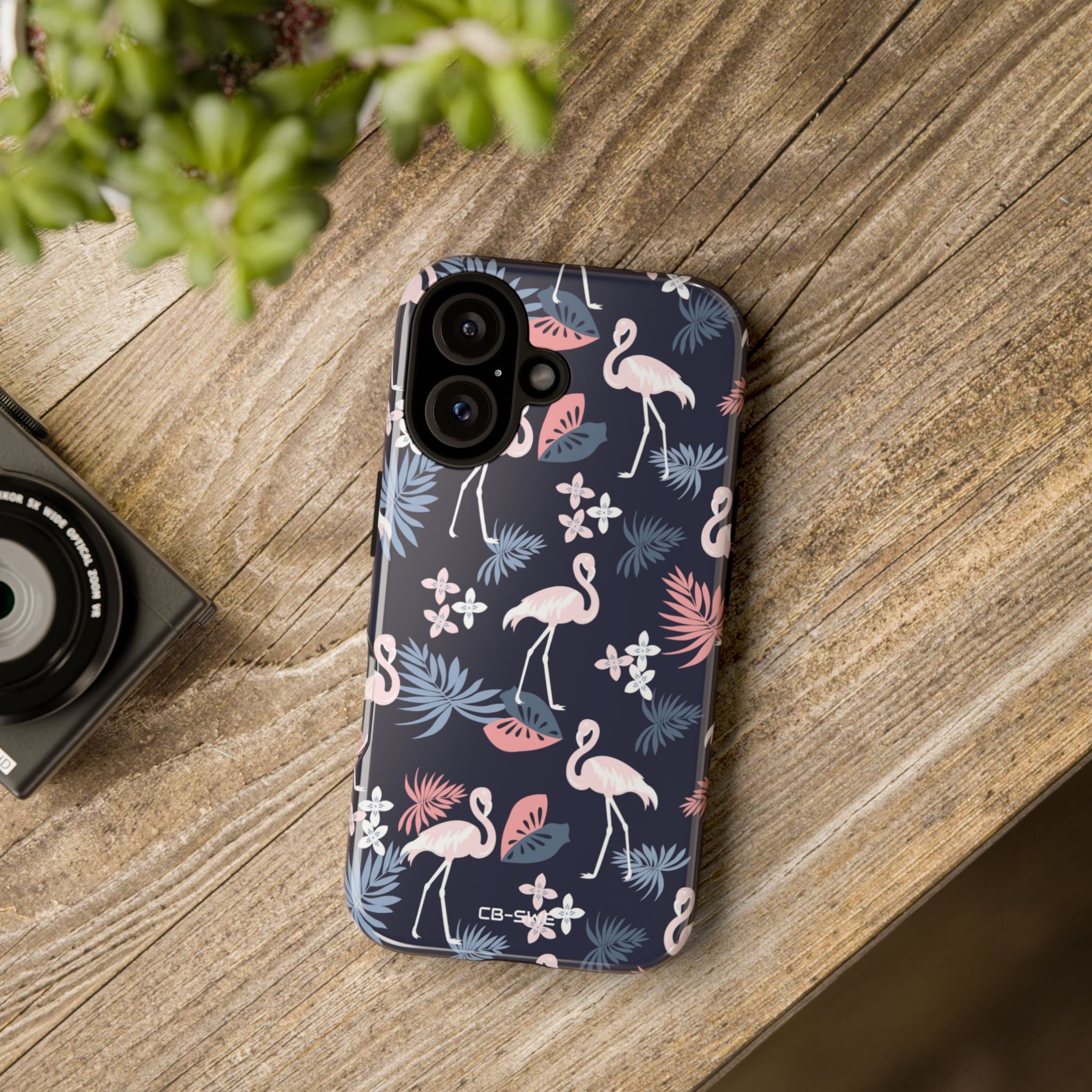 Flamingos Dance Playfully - iPhone Case