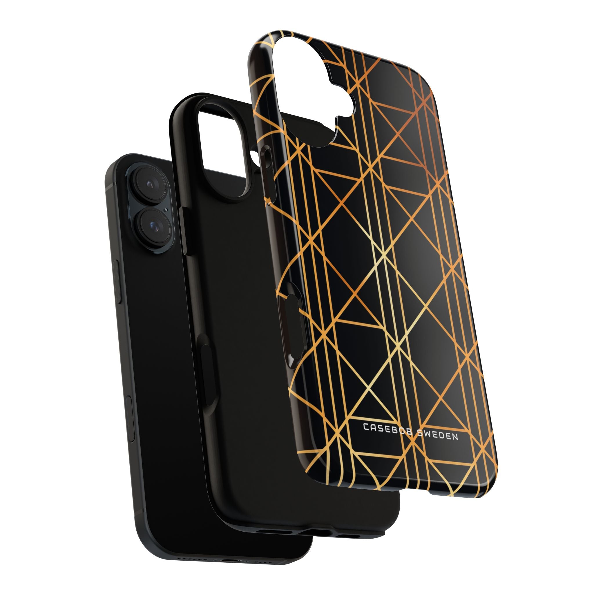 Golden Geometric Elegance iPhone 16 - Tough Phone Case