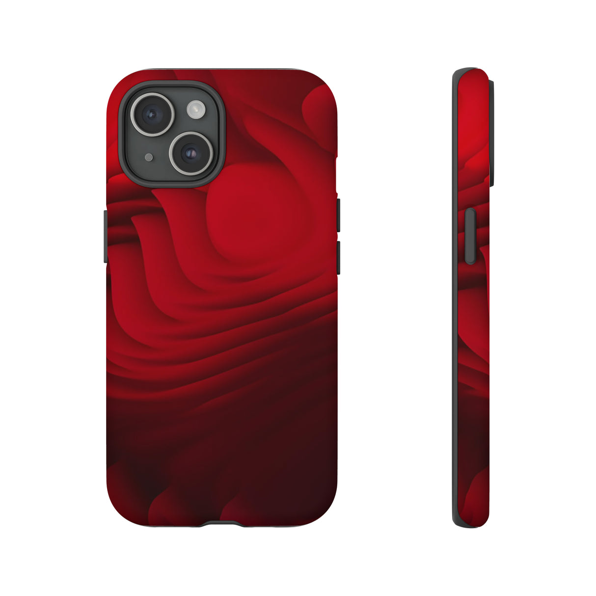 Red Center Waves - Protective Phone Case