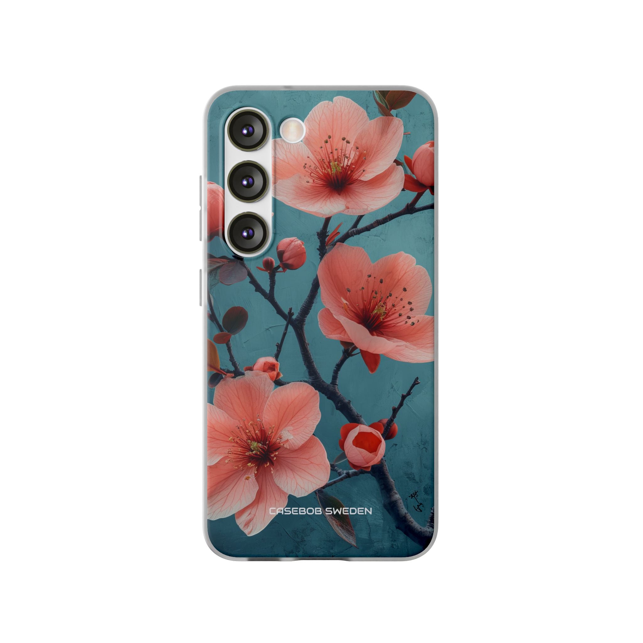 Teal Coral Blossom - Flexi Samsung S23 Phone Case