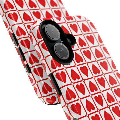 Hearts In Squares - iPhone Case